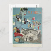 マドリードのヴィンテージ ポストカード (正面/裏面)