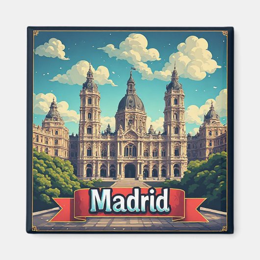 🧲 マドリードの名所の旅の思い出 スペイン 🏛️ マグネット (正面)