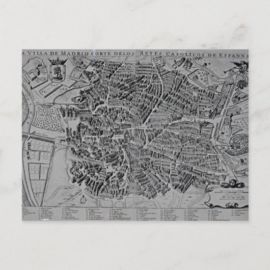 マドリードの地図 ポストカード (正面)