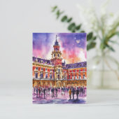 マドリードの水の色絵を描の広場 ポストカード (スタンド正面)