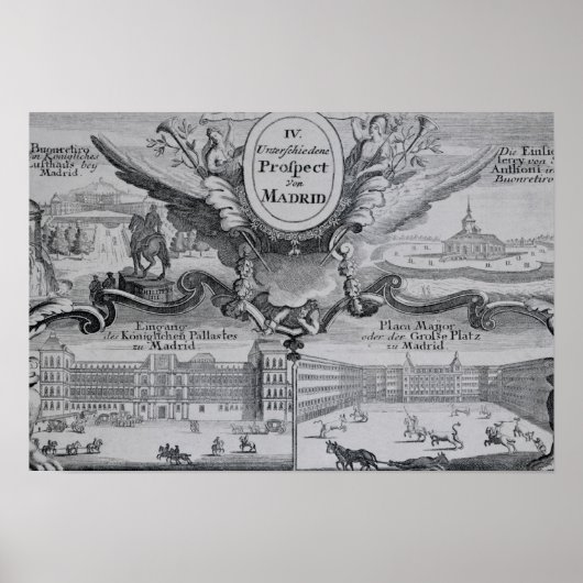 マドリードの街の眺め ポスター (正面)