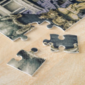 マドリードの都市景観夜場面空中写真 ジグソーパズル (側面)