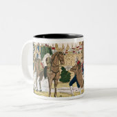 マドリードへのフランス人の勝ち誇った記入項目 ツートーンマグカップ (正面左)