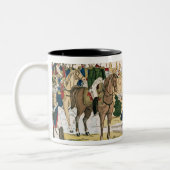 マドリードへのフランス人の勝ち誇った記入項目 ツートーンマグカップ (左)