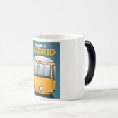 マドリードへの旅行ヴィンテージ休暇ポスター モーフィングマグカップ (正面右)