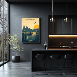 マドリードサンライズ王室のシティシルエット ポスター