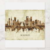 マドリードスペインの街並み ワインラベル (シングルラベル)