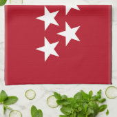 マドリードスペインの(地方)旗 キッチンタオル (折り畳み)