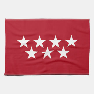 マドリードスペインの(地方)旗 キッチンタオル