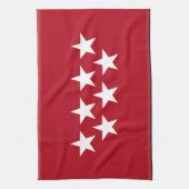 マドリードスペインの(地方)旗 キッチンタオル (縦)