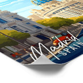 マドリードスペインアートヴィンテージ旅行イラストレーション ポスター (角)