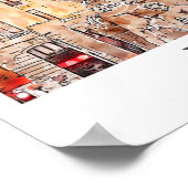 マドリードスペインアート旅行水彩手描き ポスター (角)