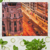 マドリードスペインキャピトルシティスカイライン キッチンタオル (折り畳み)