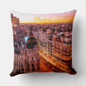 マドリードスペインキャピトルシティスカイライン クッション (裏面)