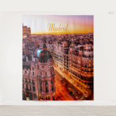 マドリードスペインキャピトルシティスカイライン タペストリー (正面)