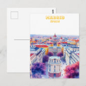 マドリードスペインシルエットウォーター絵を描カラー ポストカード (正面/裏面)