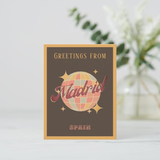 マドリードスペインディスコボールレトロヴィンテージはがき ポストカード (スタンド正面)