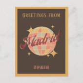 マドリードスペインディスコボールレトロヴィンテージはがき ポストカード (正面)