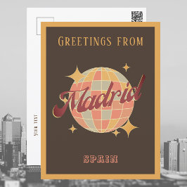 マドリードスペインディスコボールレトロヴィンテージはがき ポストカード
