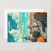 マドリードスペインヴィンテージ旅行ポスター ポストカード (正面/裏面)