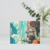 マドリードスペインヴィンテージ旅行ポスター ポストカード (スタンド正面)