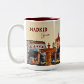マドリードスペイン旅行風景土産 ツートーンマグカップ (左)