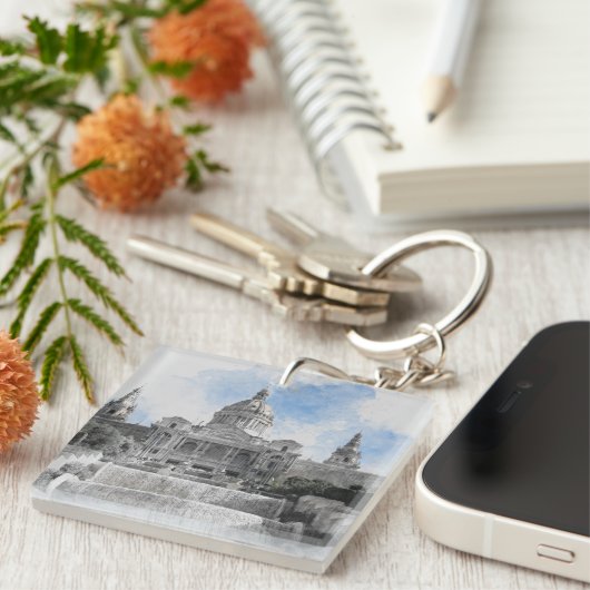 マドリードスペイン – 風光明媚な都市と休日のお土産 キーホルダー (正面右)