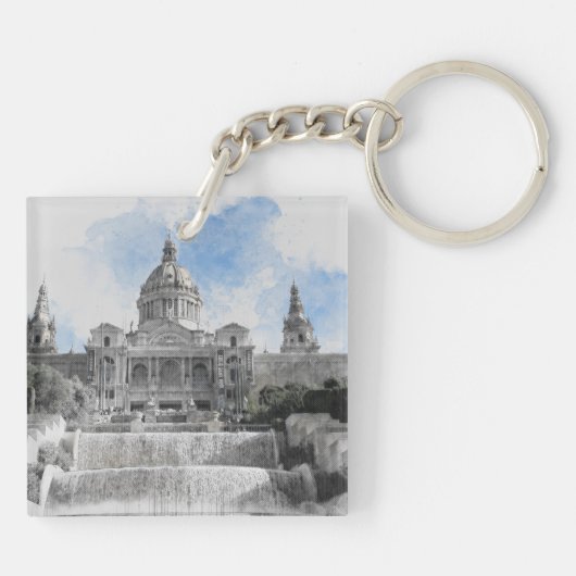 マドリードスペイン – 風光明媚な都市と休日のお土産 キーホルダー (裏面)