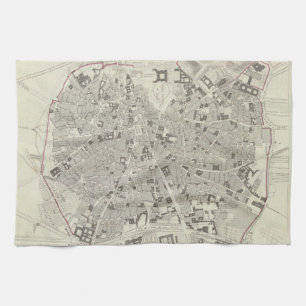 マドリードスペイン(1831年)のヴィンテージの地図 キッチンタオル