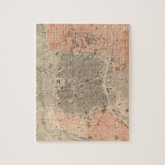 マドリードスペイン(1861年)のヴィンテージの地図 ジグソーパズル (縦)