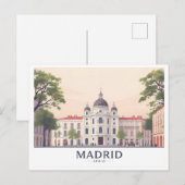 マドリードスペイ王室のンパレスパステルトラベルデザイン ポストカード (正面/裏面)