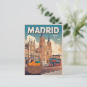 マドリードバススペインのヴィンテージ旅行お土産、ギフト ポストカード (スタンド正面)