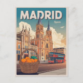 マドリードバススペインのヴィンテージ旅行お土産、ギフト ポストカード (正面)