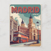 マドリードバススペインのヴィンテージ旅行お土産、ギフト ポストカード (正面)