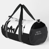 マドリードランドマークス名前をカスタムする ダッフルバッグ (右コーナー)