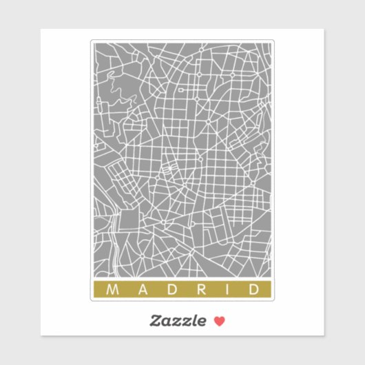マドリード地図 シール (シート)