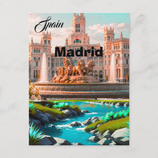 マドリード旅行の壁掛けアート、スペイン旅行のアート、マドリードW ポストカード