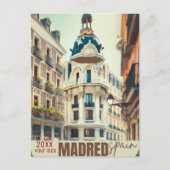 マドリード旅行ウォールアート、スペイン旅行アート、マドリードW シーズンポストカード (正面)