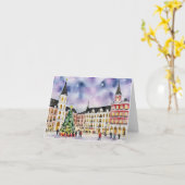 マドリード水彩画のクリスマス カード (黄色い花)