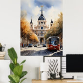 マドリード水彩画 ポスター (ホームオフィス)