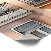 マドリード水彩画 ポスター (角)