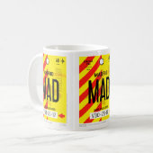 マドリード空港の手荷物ポスターマグ コーヒーマグカップ (正面左)
