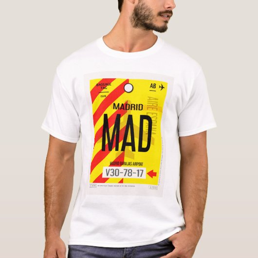 マドリード空港の手荷物ポスターTシャツ Tシャツ (正面)