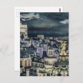 マドリード街並みナイトシーンエアリアルビュー ポストカード (正面/裏面)