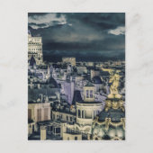 マドリード街並みナイトシーンエアリアルビュー ポストカード (正面)