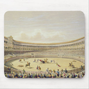マドリード1865年の広場de Toros (色のlitho) マウスパッド