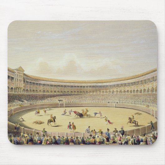 マドリード1865年の広場de Toros (色のlitho) マウスパッド (正面)