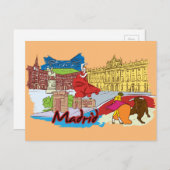 マドリード，スペインの世界的に有名な都市はがき ポストカード (正面/裏面)