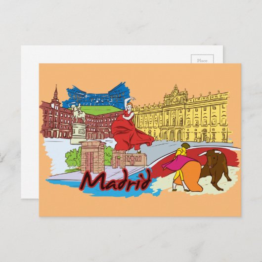 マドリード，スペインの世界的に有名な都市はがき ポストカード (正面/裏面)