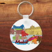 マドリード,スペインの世界的に有名な都市 キーホルダー (正面)